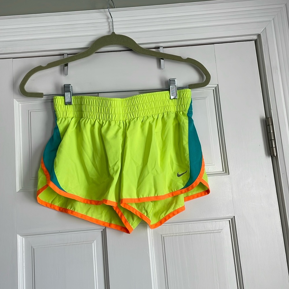 Nike neon retro dri fit shorts with built in lining